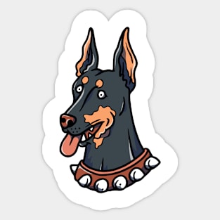 Hand drawn cute doberman illustration Sticker